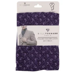 BILL TORNADE Foulard toucher coton imprimé 60x180 cm Homme VIOLET Online