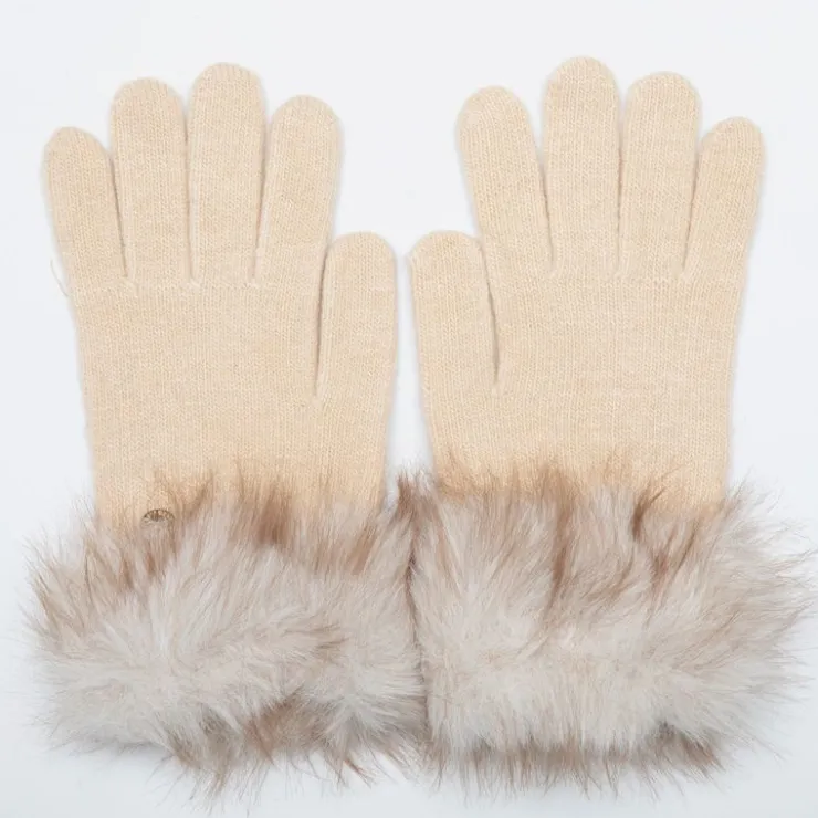 GERARD PASQUIER Gants en maille avec fausse fourrure Femme BEIGE Online