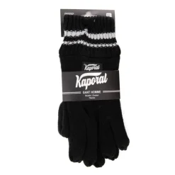 KAPORAL Gants en maille à rayures aux poignets Homme NOIR Online