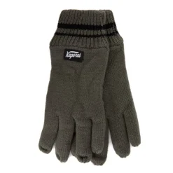 KAPORAL Gants en maille noir à rayures aux poignets Homme KAKI Outlet
