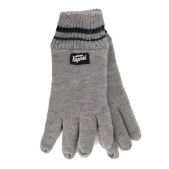 KAPORAL Gants en maille noir à rayures aux poignets Homme GRIS Outlet