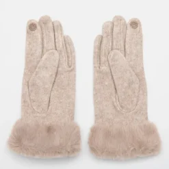 GERARD PASQUIER Gants laine avec fausse fourrure Femme MARRON CLAIR Best