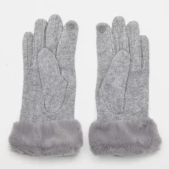 GERARD PASQUIER Gants laine avec fausse fourrure Femme GRIS CLAIR Online