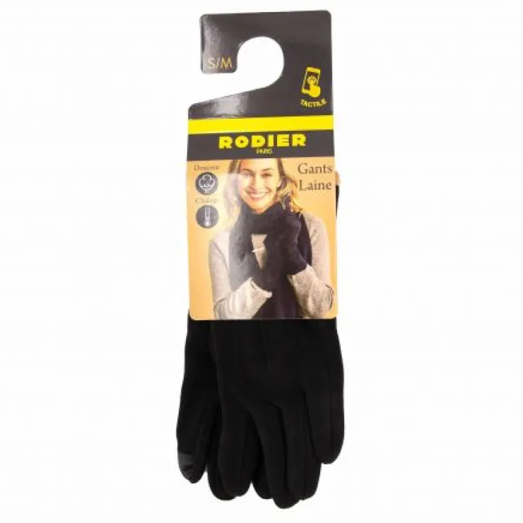 RODIER Gants liseret poignet gulcana Femme NOIR Sale