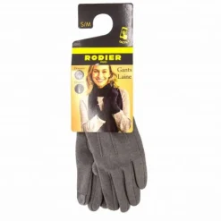 RODIER Gants liseret poignet gulcana Femme GRIS New
