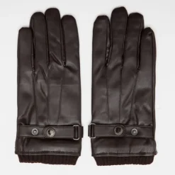 MANOUKIAN Gants similicuir avec clip Homme MARRON Online
