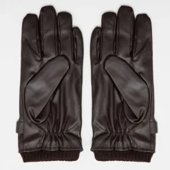 MANOUKIAN Gants similicuir avec clip Homme MARRON Online