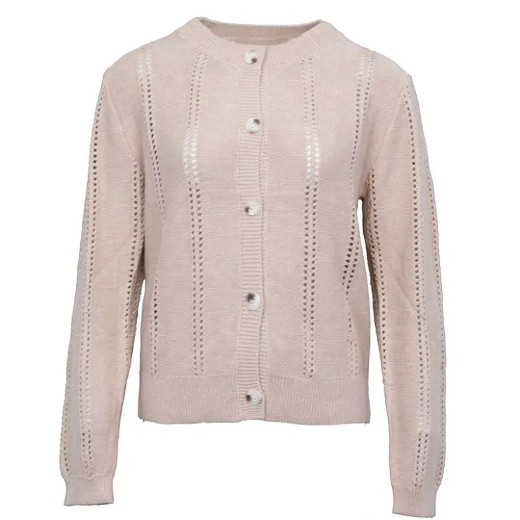 LA PETITE ETOILE Gilet ajourée col rond milada Femme BEIGE Clearance