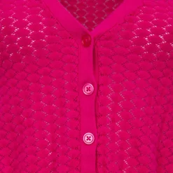 LA PETITE ETOILE Gilet col v fuchsia manches courtes Mallory Femme ROSE Sale