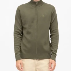 BILL TORNADE Gilet coton col cheminé avec zip Homme KAKI Hot