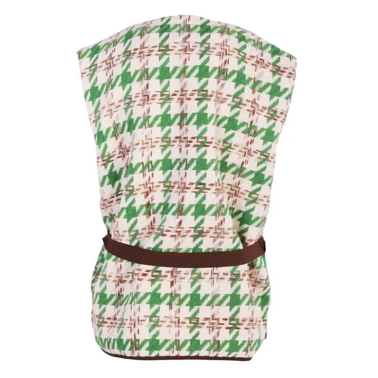 LA PETITE ETOILE Gilet gifur pied de poule Femme BLANC ECRU