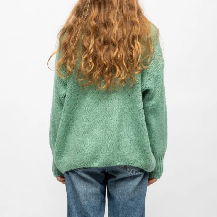 PLEASE Gilet maille en laine Femme VERT CLAIR Best