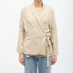 LA PETITE ETOILE Gilet maille kimono many Femme BEIGE