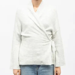LA PETITE ETOILE Gilet maille kimono many Femme GRIS CLAIR