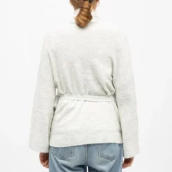 LA PETITE ETOILE Gilet maille kimono many Femme GRIS CLAIR