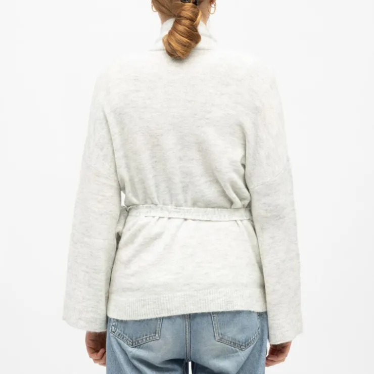 LA PETITE ETOILE Gilet maille kimono many Femme GRIS CLAIR