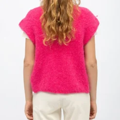 LA PETITE ETOILE Gilet vibrant maille sade Femme ROSE