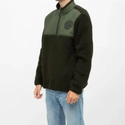 CERRUTI Gilet sherpa frontignan semi zippé Homme KAKI Outlet