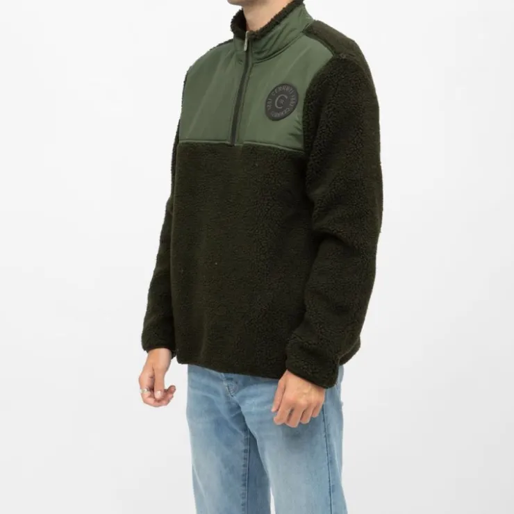 CERRUTI Gilet sherpa frontignan semi zippé Homme KAKI Outlet