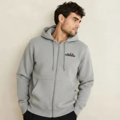 ELLESSE Gilet sweat coton zippé avec capuche Homme GRIS CLAIR