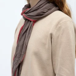 THE KOOPLES Grande écharpe légère douce 1mx2,50m avec bordure orange corail Mixte MARRON Clearance