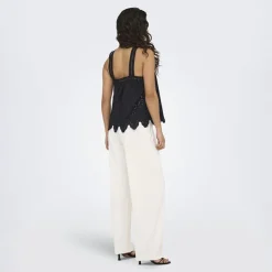 JDY Haut avec broderie anglaise Nomelle black Femme NOIR