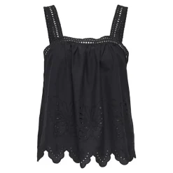 JDY Haut avec broderie anglaise Nomelle black Femme NOIR