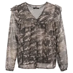 DEELUXE 74 Haut blouse hua gris Femme KAKI Hot