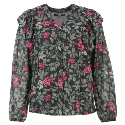 DEELUXE 74 Haut blouss liouba imprimée fleurs Femme NOIR Discount