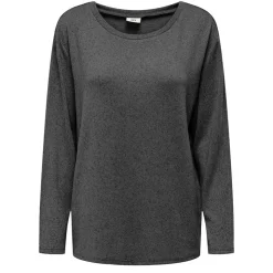 JDY Haut fluide manches longues col rond Femme GRIS Outlet