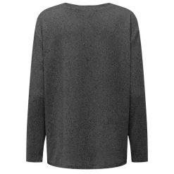 JDY Haut fluide manches longues col rond Femme GRIS Outlet
