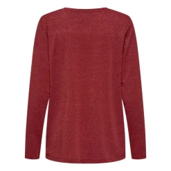 ONLY Haut harly pailleté col v regular fit Femme ROUGE FONCE Hot