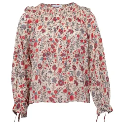 ANTIK BATIK Haut manches longues annie fleurs rouges Femme MULTICOLORE New