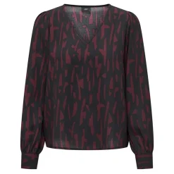 JDY Haut manches longues col v regular fit Divya sanshelle Femme BORDEAUX Outlet