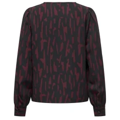 JDY Haut manches longues col v regular fit Divya sanshelle Femme BORDEAUX Outlet