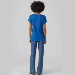 VERO MODA Haut manches tombantes Femme BLEU ROI Hot