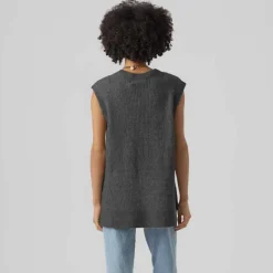 VERO MODA Haut sans manche col V fluide femme GRIS