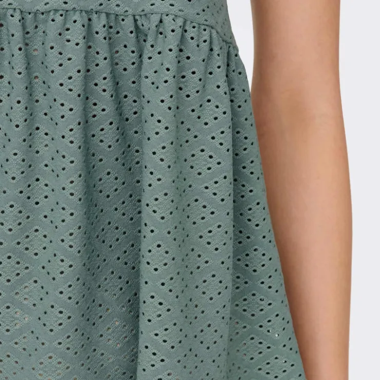 JDY Haut sans manches col v ajouré trapèze uni Femme VERT CLAIR Online