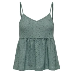 JDY Haut sans manches col v ajouré trapèze uni Femme VERT CLAIR Online