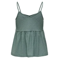 JDY Haut sans manches col v ajouré trapèze uni Femme VERT CLAIR Online