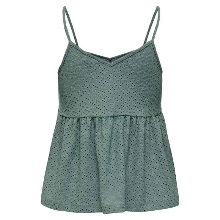 JDY Haut sans manches col v ajouré trapèze uni Femme VERT CLAIR Online