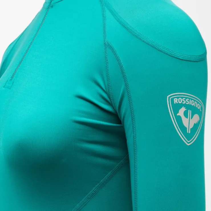ROSSIGNOL Haut technique ski avec col montant zippé grand logo dos Femme VERT Online