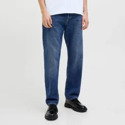 JACK & JONES Jean foncé denim Chris coton taille haute Homme BLEU Clearance