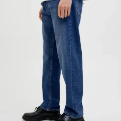 JACK & JONES Jean foncé denim Chris coton taille haute Homme BLEU Clearance