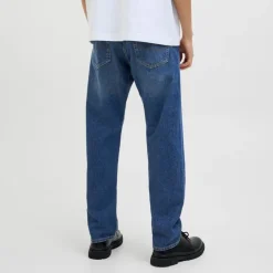 JACK & JONES Jean foncé denim Chris coton taille haute Homme BLEU Clearance