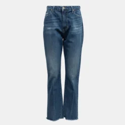 PLEASE Jean brut denim effiloché délavé Femme BLEU Clearance