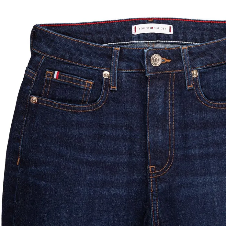 TOMMY HILFIGER Jean brut slim cigarette taille haute Femme BLEU FONCE Discount