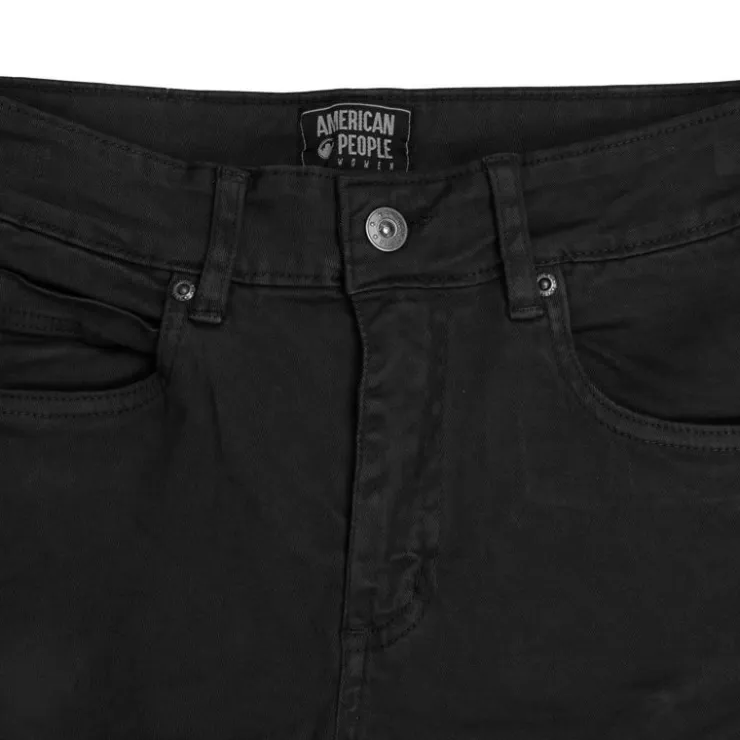 AMERICAN PEOPLE Jean cargo denim Denver slim Femme NOIR