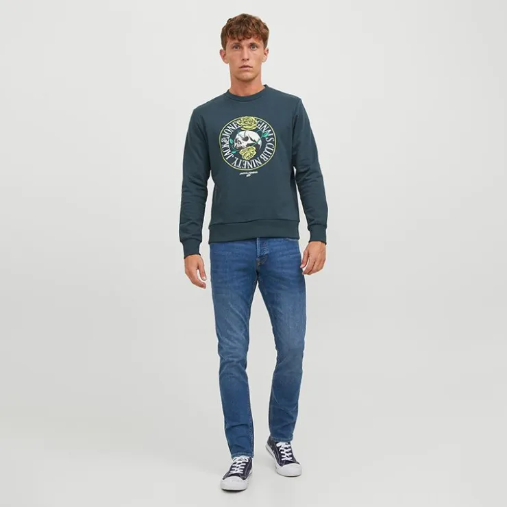 JACK & JONES Jean classique slim délavé Homme BLEU Best