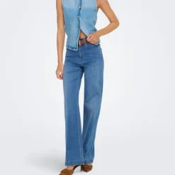 ONLY Jean denim à coupe large taille haute madison royal Femme BLEU Online
